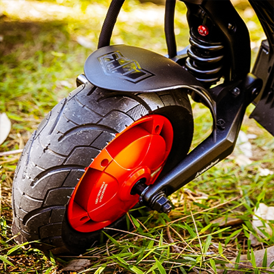 Dual Shocks and 10′ Pneumatic Tires